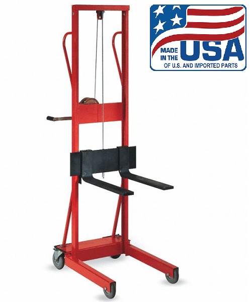 Wesco Hand Winch Lift Stacker With Platform Or Forks